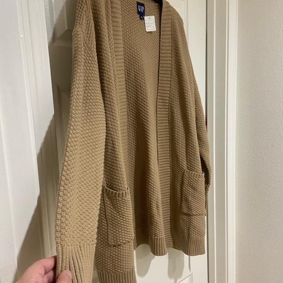 New GAP Beige Taupe Cozy Knit Pocket Cardigan - Picture 6 of 8
